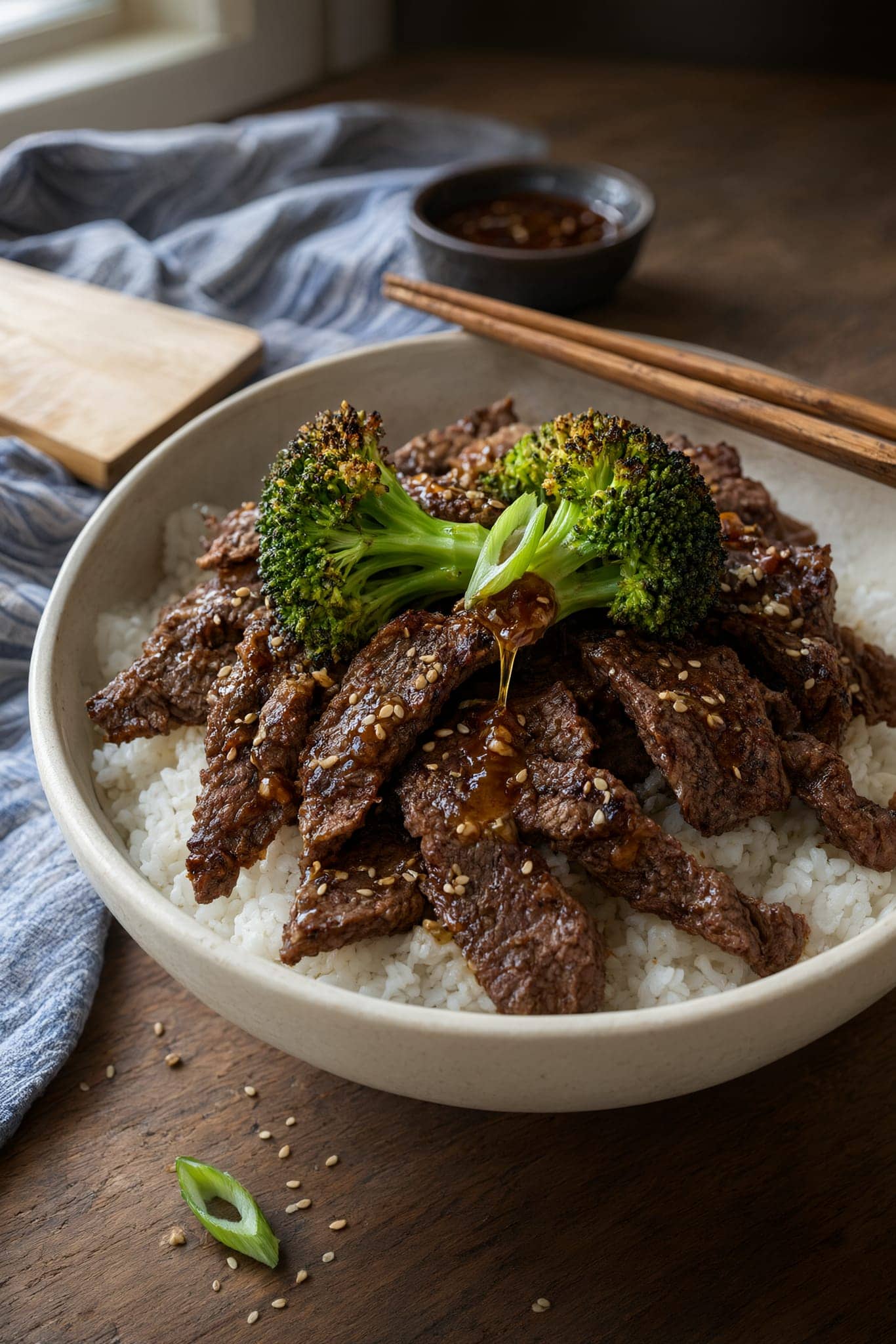 Sticky Air-Fryer Beef and Broccoli