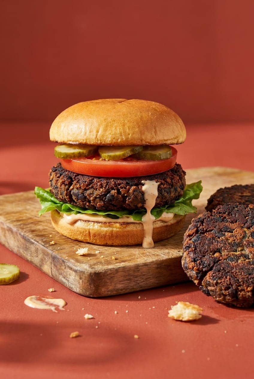 No-Crumble Air-Fryer Black Bean Burgers