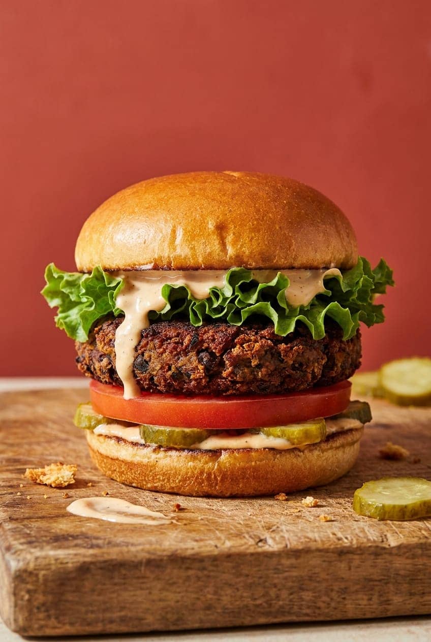 No-Crumble Air-Fryer Black Bean Burgers