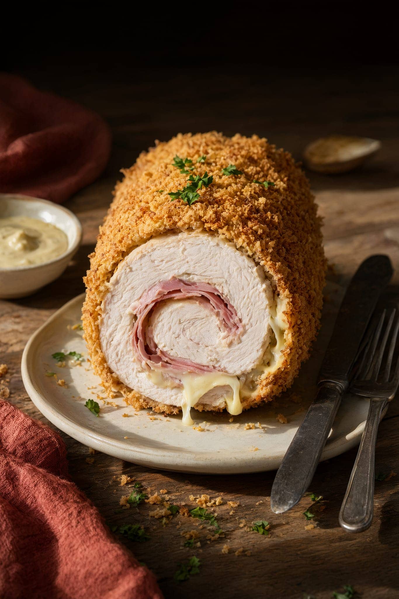 Crispy Air-Fryer Chicken Cordon Bleu