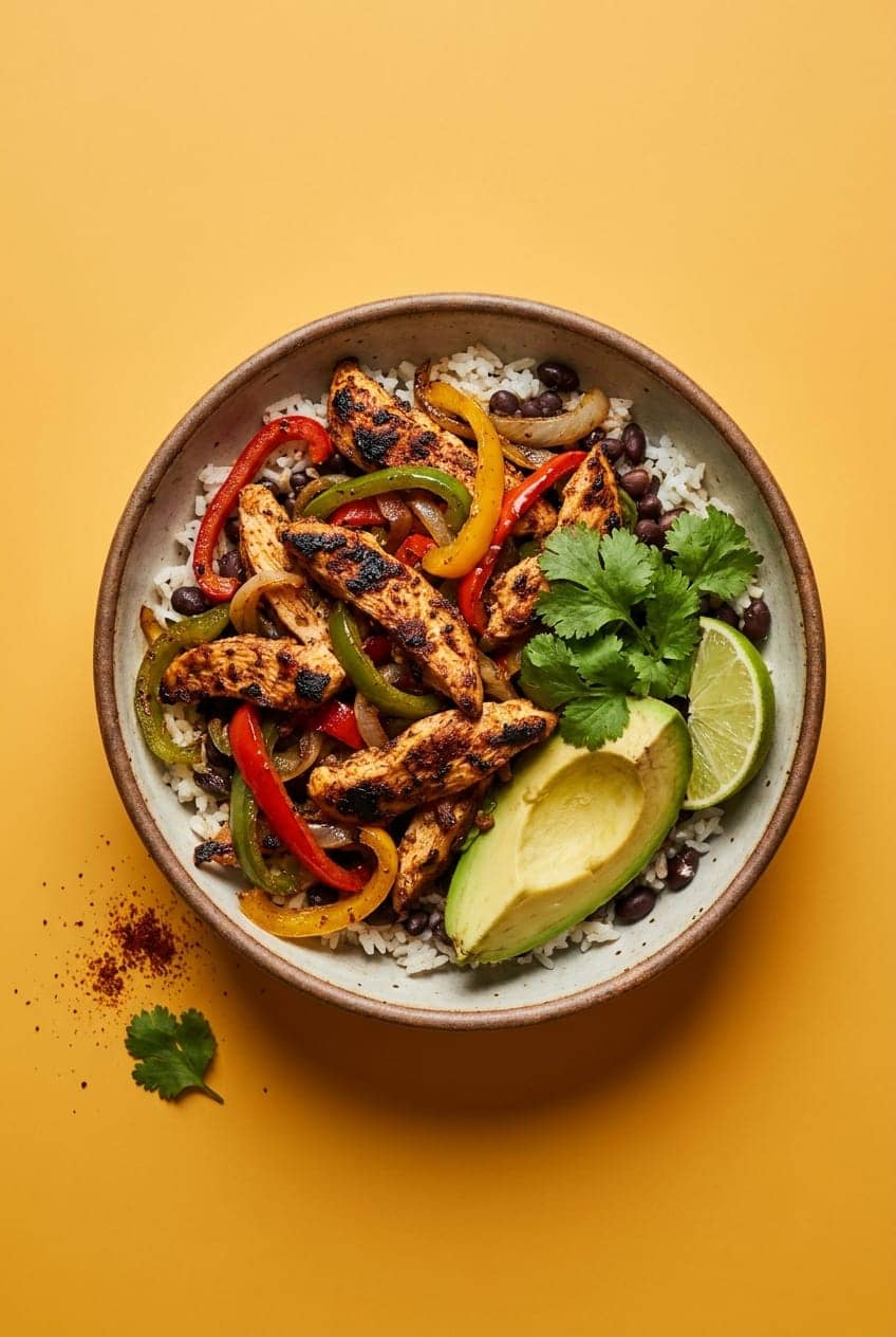 Meal-Prep Air-Fryer Chicken Fajita Bowls