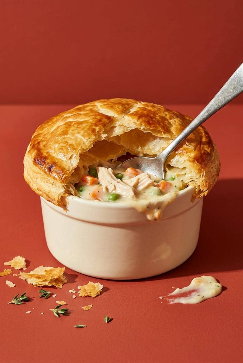 Creamy Air-Fryer Chicken Pot Pie with Puff Pastry