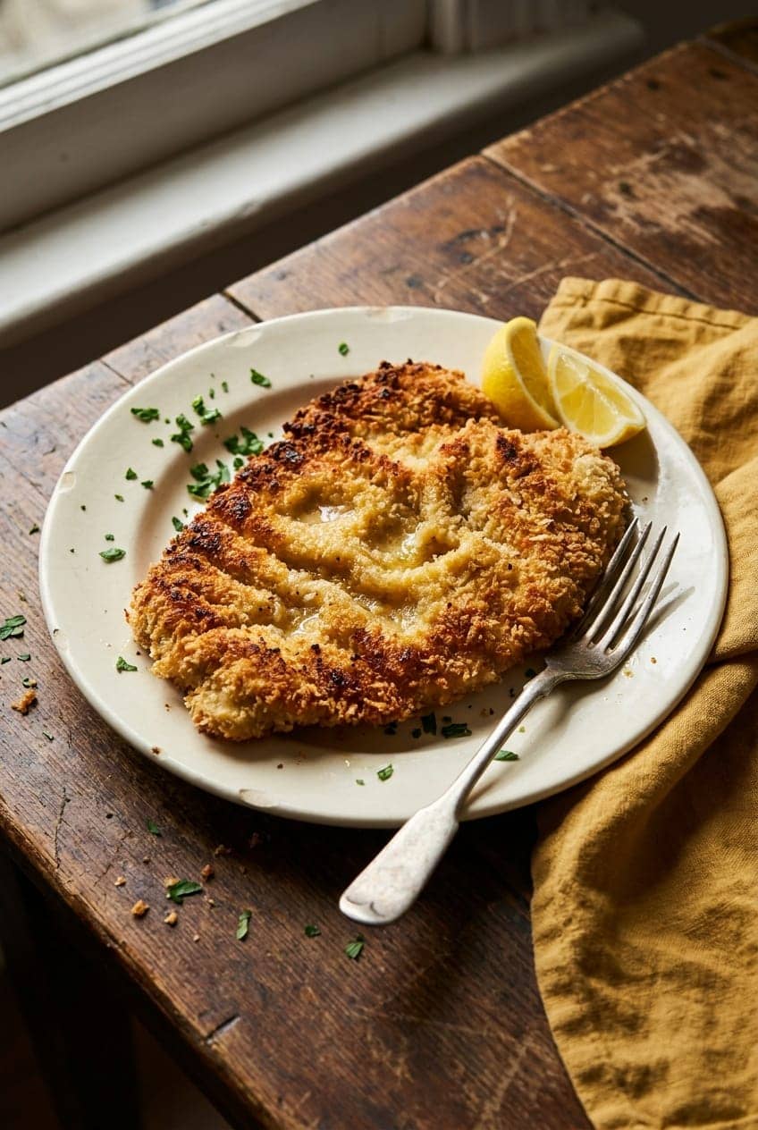 Golden Air-Fryer Chicken Schnitzel with Lemon