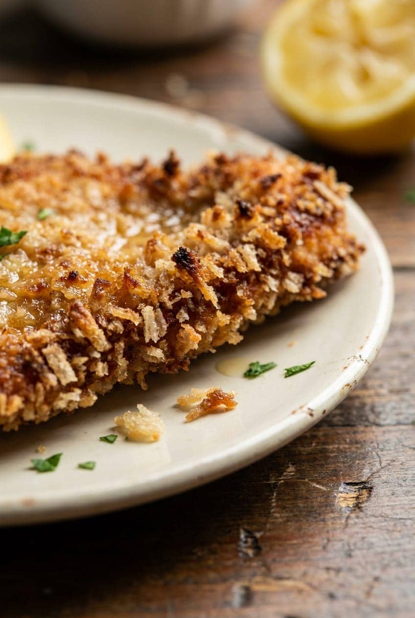 Golden Air-Fryer Chicken Schnitzel with Lemon