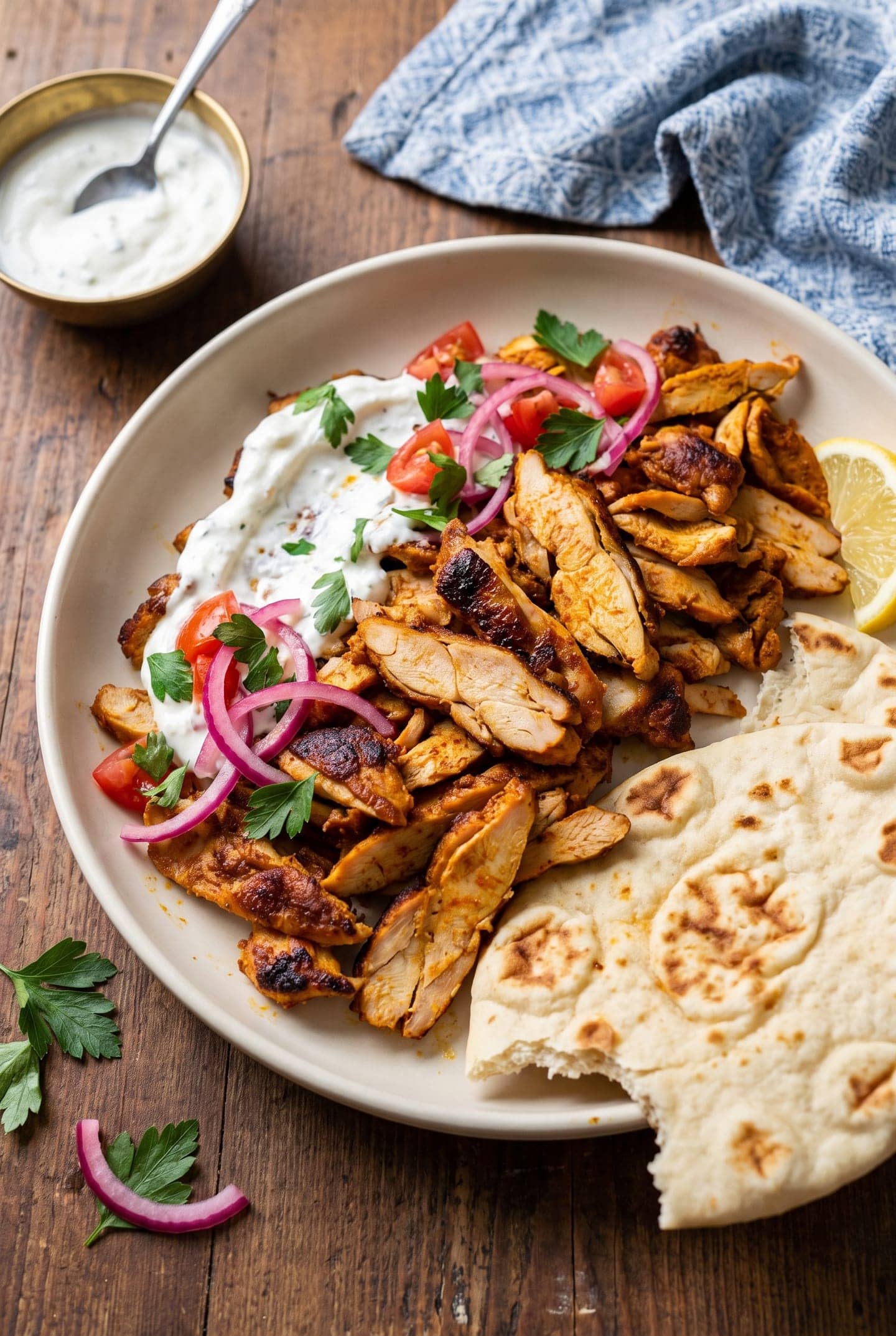 Air-Fryer Chicken Shawarma with Garlic Yogurt