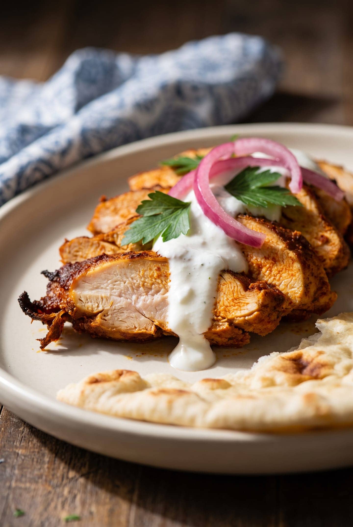 Air-Fryer Chicken Shawarma with Garlic Yogurt