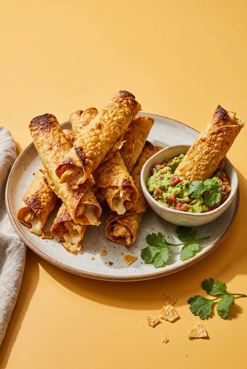 Crispy Air-Fryer Chicken Taquitos