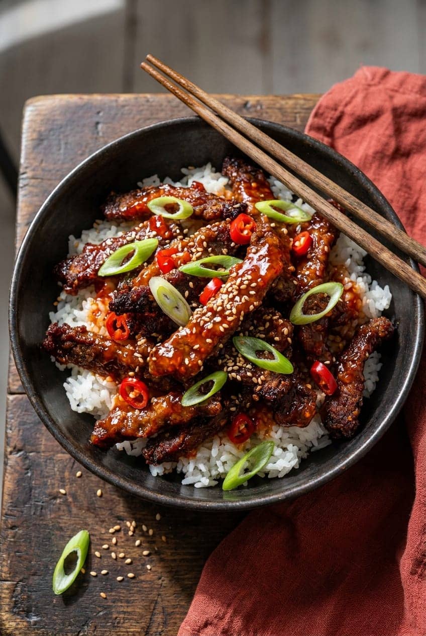 Sticky Air-Fryer Crispy Chili Beef