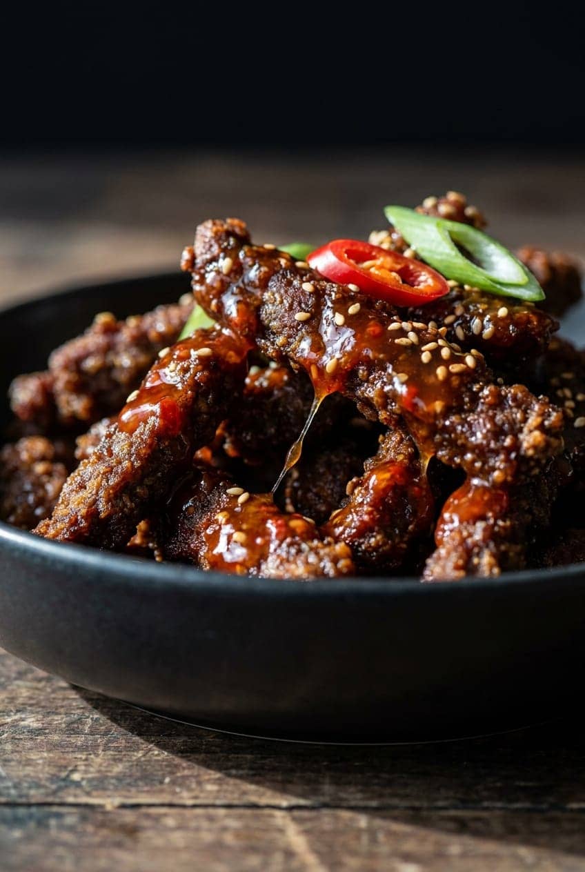 Sticky Air-Fryer Crispy Chili Beef