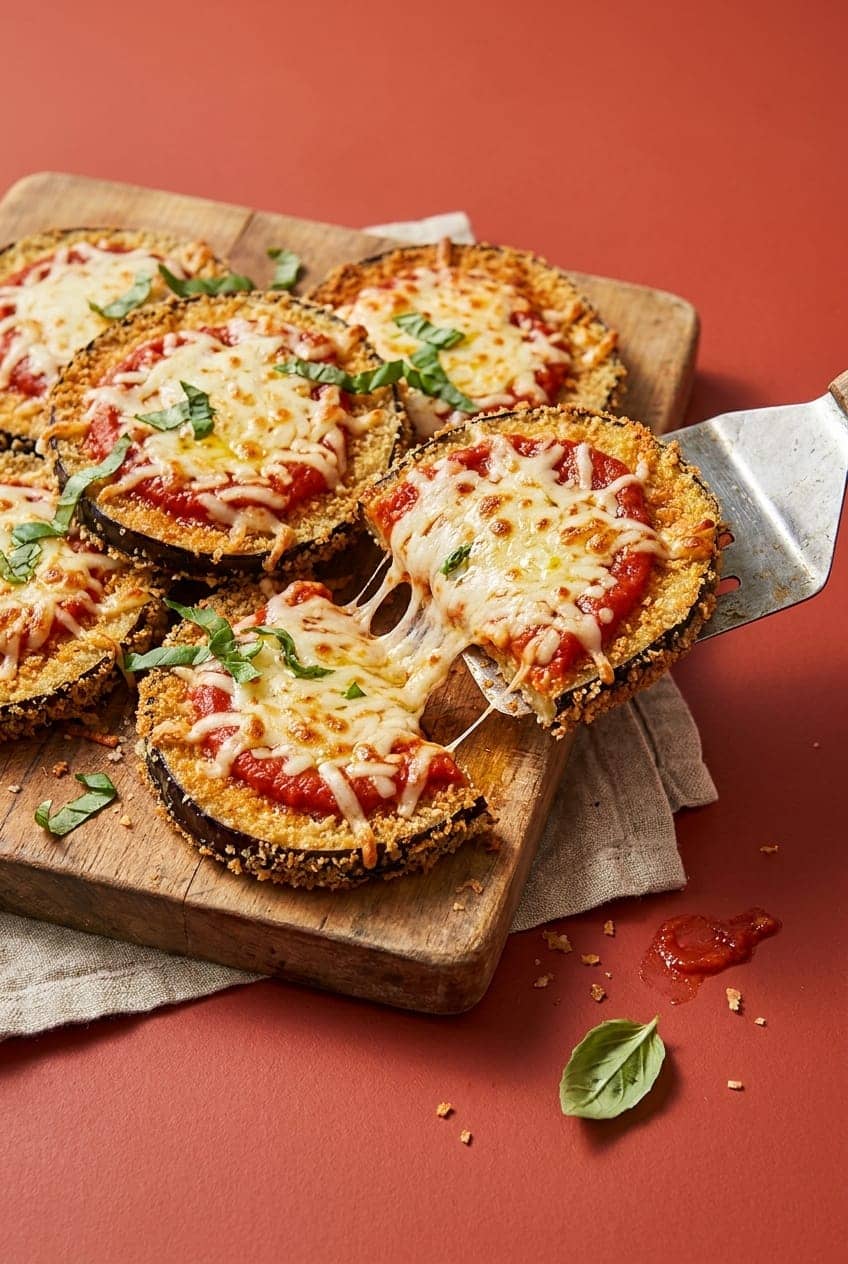 Crispy Panko Air-Fryer Eggplant Parmesan