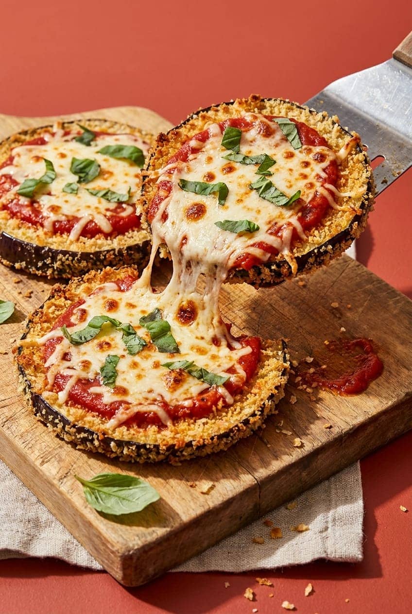Crispy Panko Air-Fryer Eggplant Parmesan