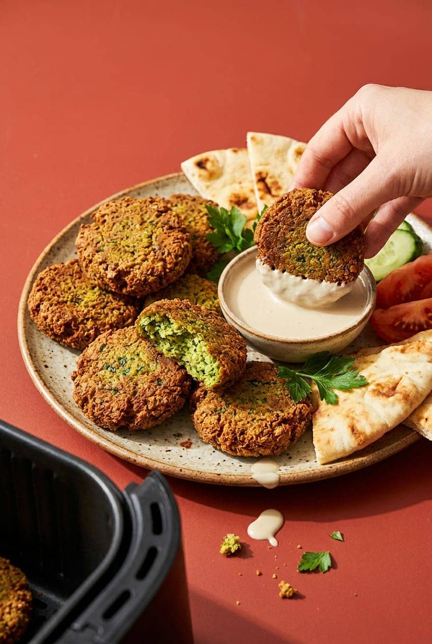 Extra-Crispy Air-Fryer Falafel with Lemony Tahini Sauce