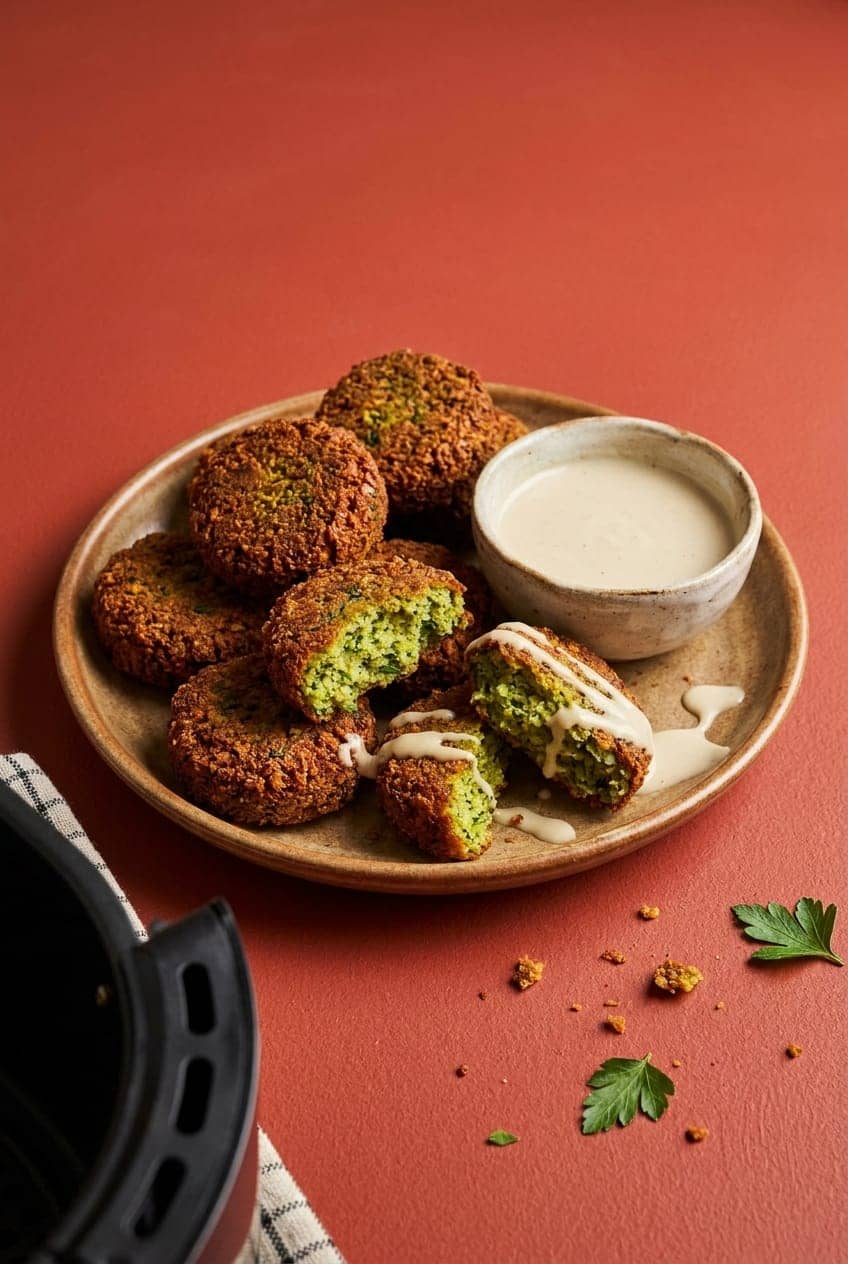 Extra-Crispy Air-Fryer Falafel with Lemony Tahini Sauce