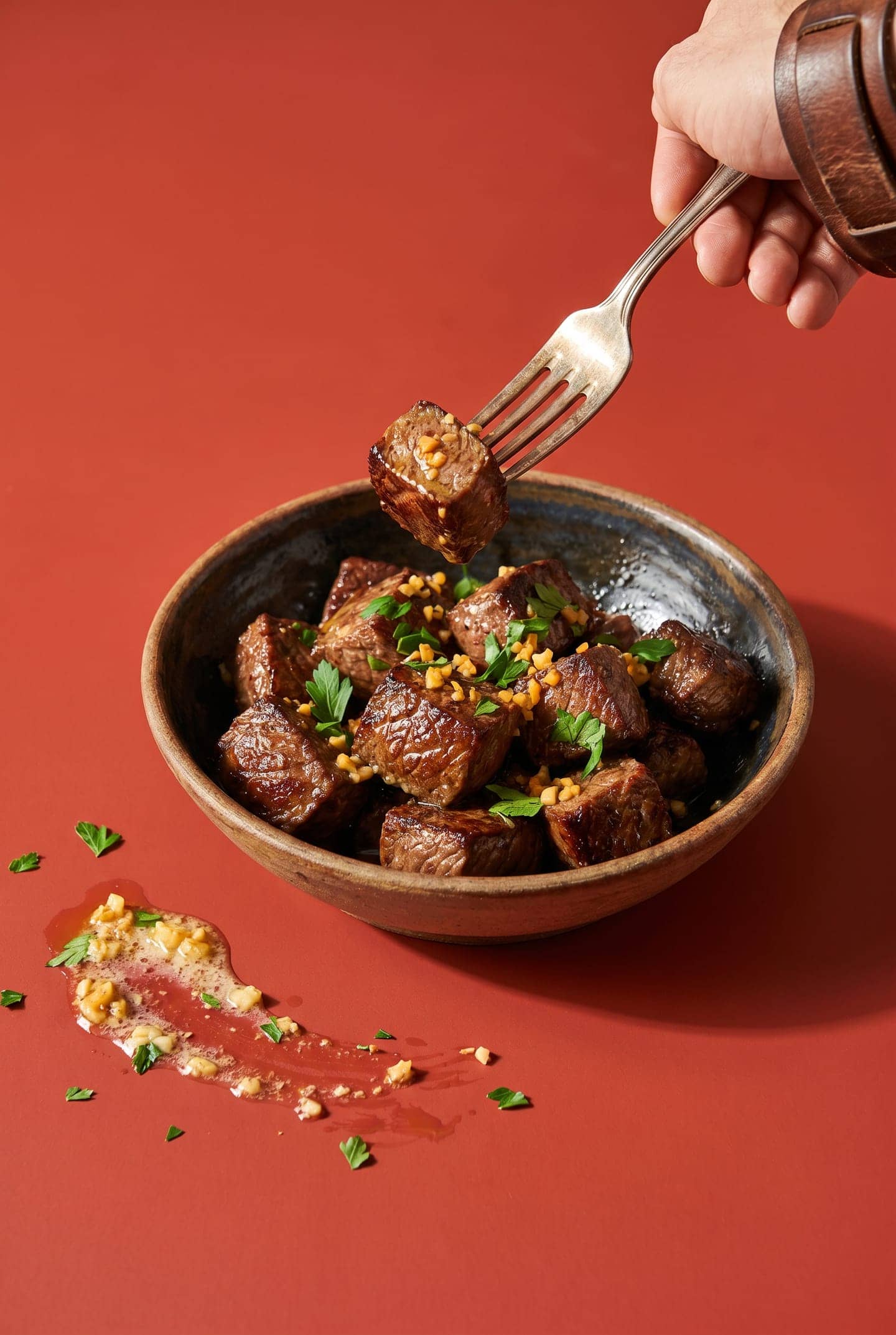 Garlic Butter Air-Fryer Steak Bites