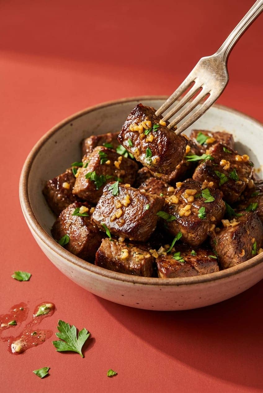 Garlic Butter Air-Fryer Steak Bites