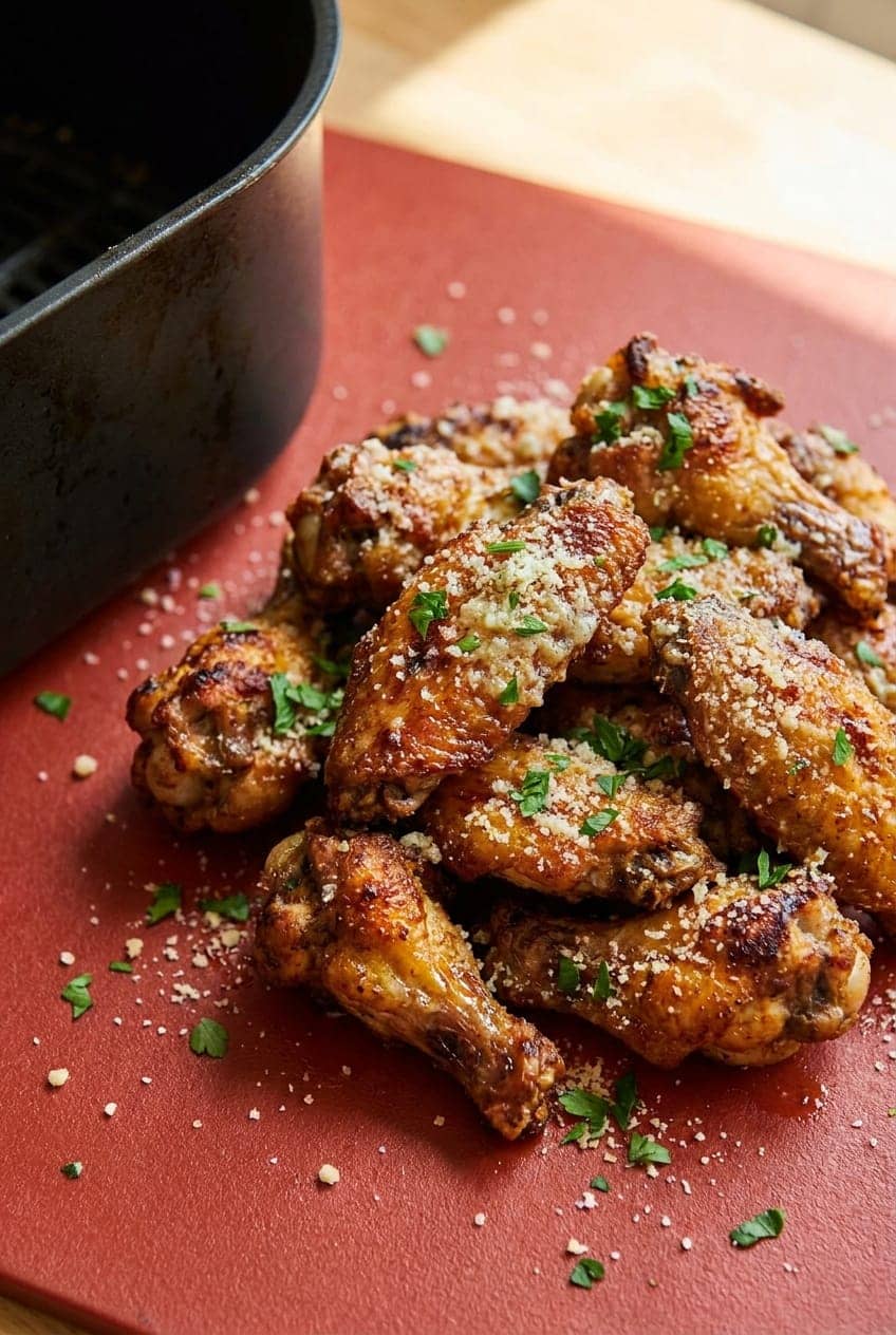 Crispy Garlic Parmesan Air-Fryer Wings