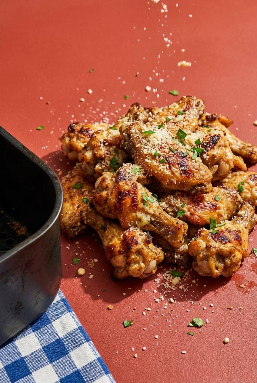Crispy Garlic Parmesan Air-Fryer Wings