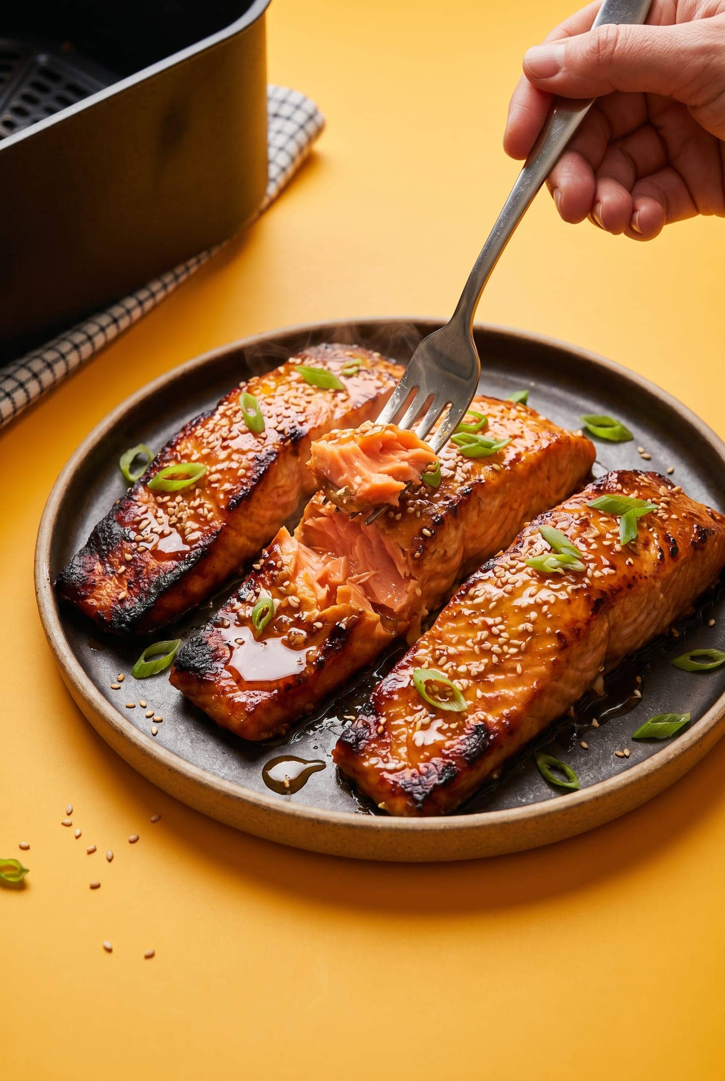 Sticky Honey Garlic Air-Fryer Salmon