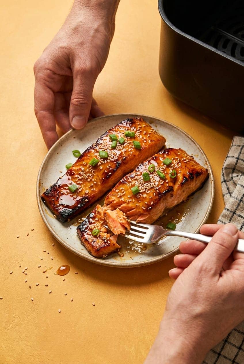 Sticky Honey Garlic Air-Fryer Salmon