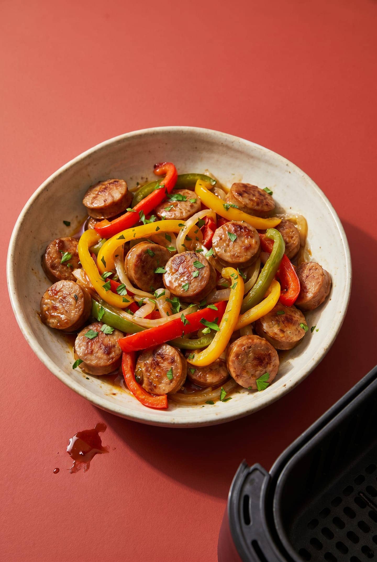 One-Basket Air-Fryer Sausage and Peppers