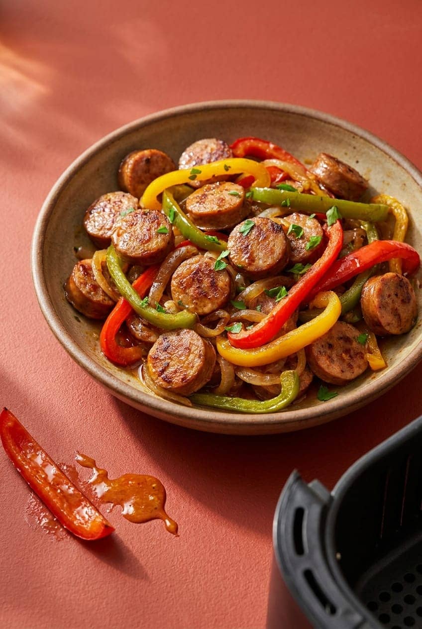One-Basket Air-Fryer Sausage and Peppers