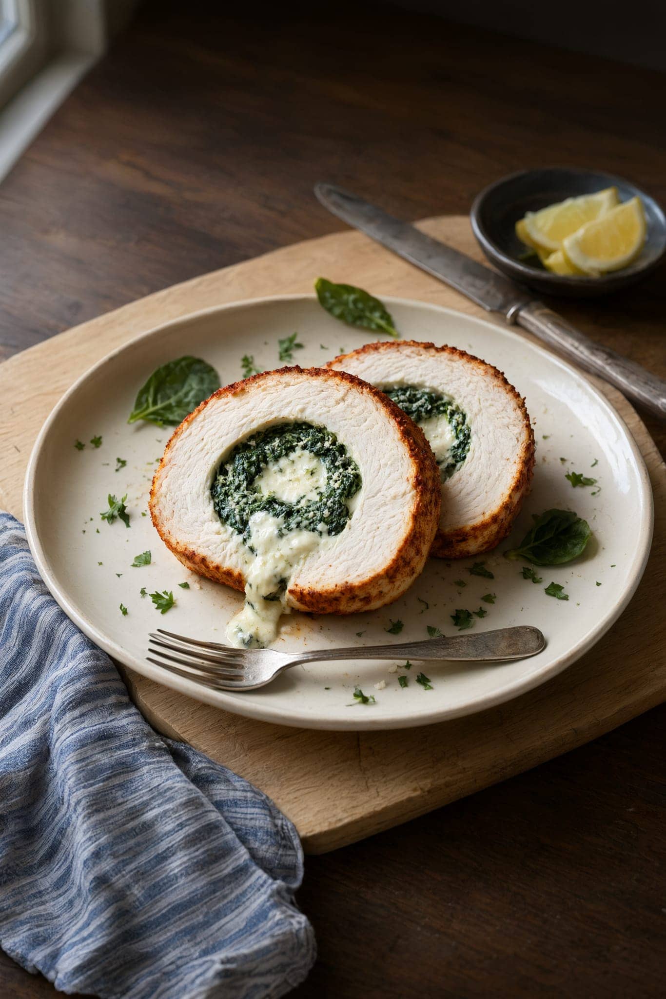 Creamy Spinach Air-Fryer Stuffed Chicken Breast
