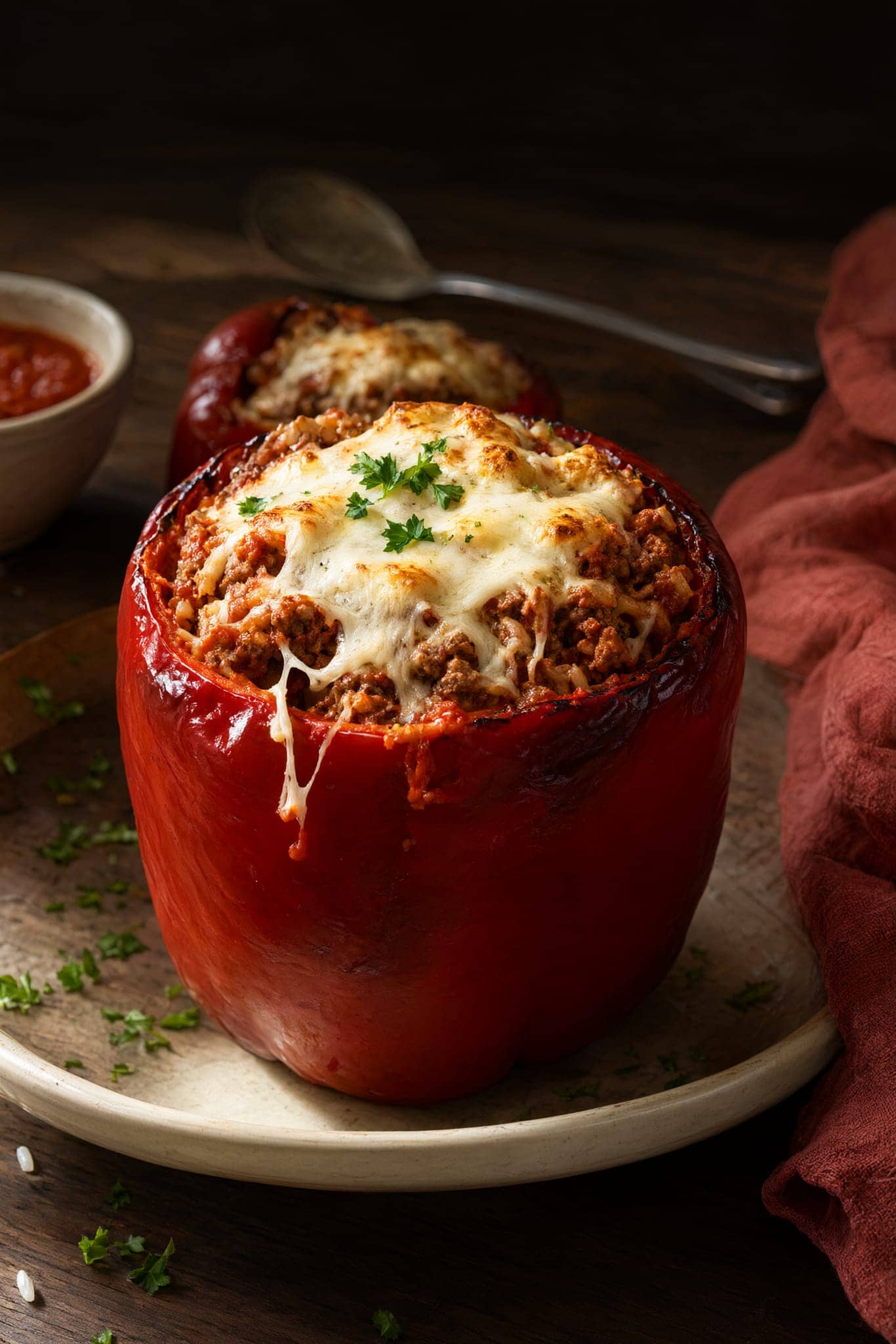 Cheesy Air-Fryer Stuffed Peppers