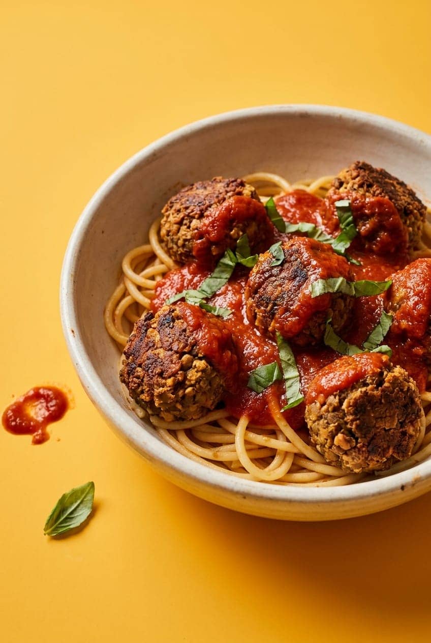 Crispy Lentil Walnut Air-Fryer Vegan Meatballs