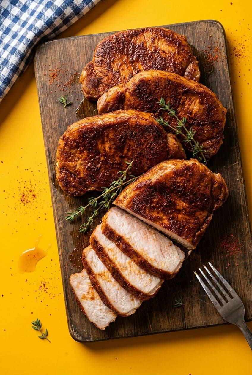 Juicy Air-Fryer Boneless Pork Chops, No Breading Needed