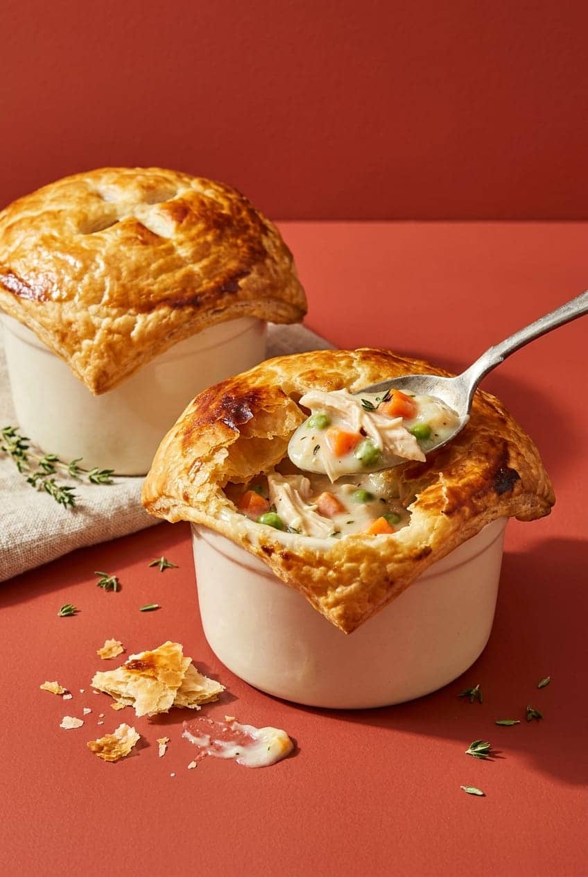 Creamy Air-Fryer Chicken Pot Pie with Puff Pastry