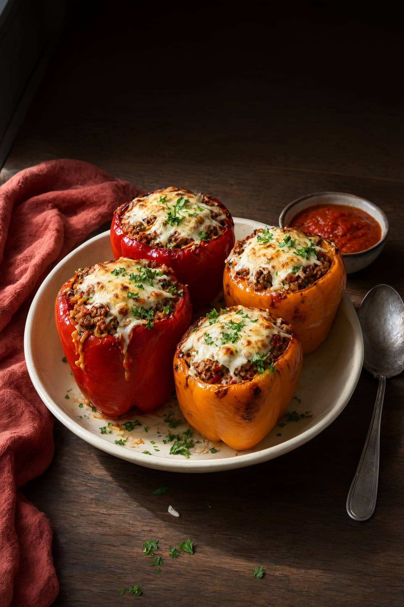 Cheesy Air-Fryer Stuffed Peppers