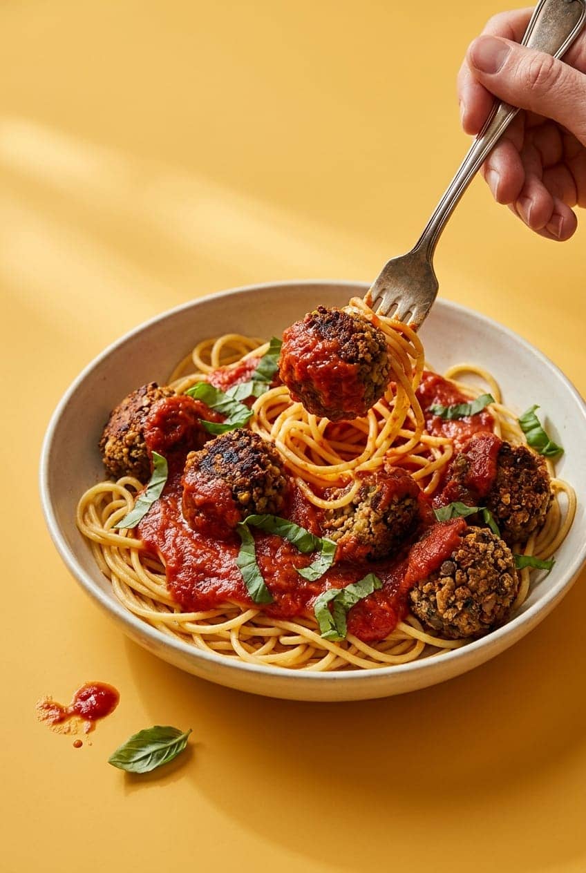 Crispy Lentil Walnut Air-Fryer Vegan Meatballs